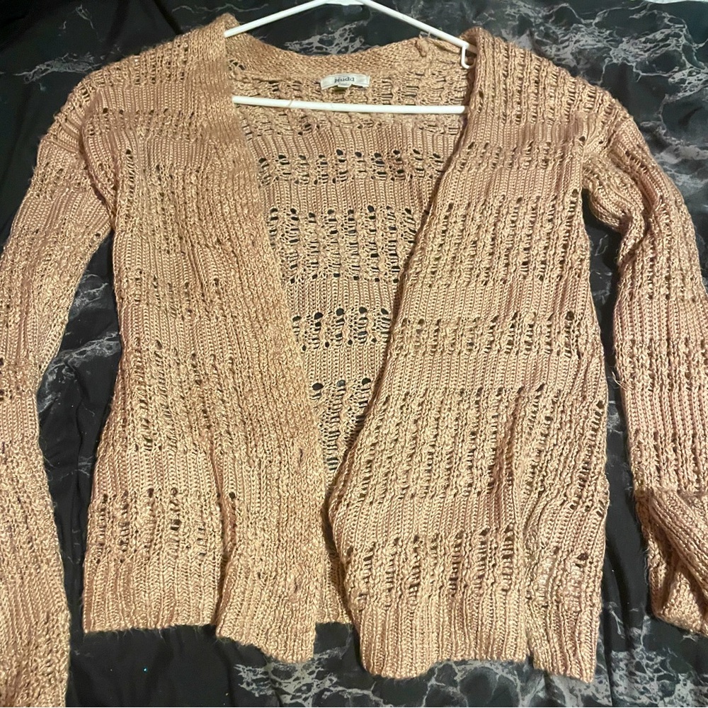 light pink cardigan